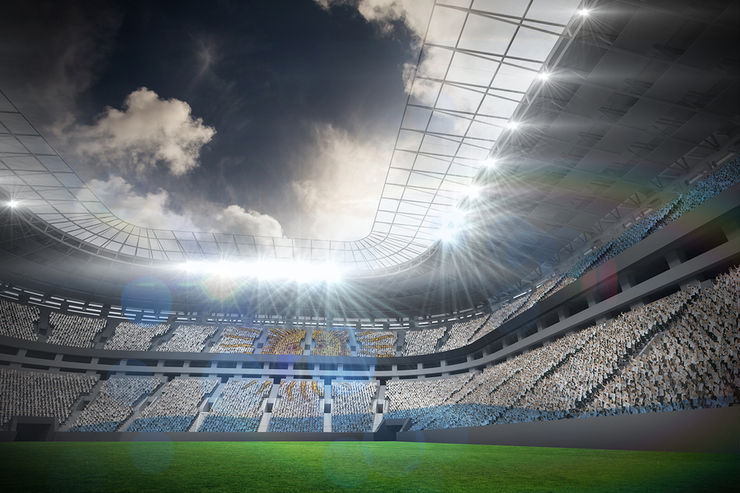 Argentina Flag Against Football Stadium Seats