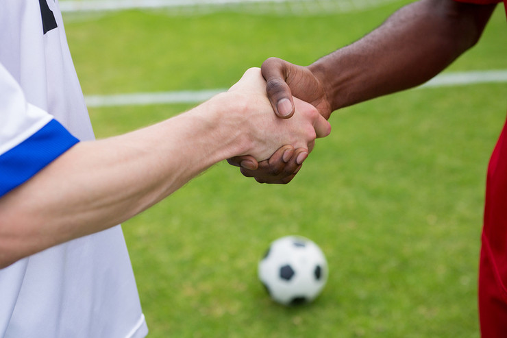 Footballers Shaking Hands