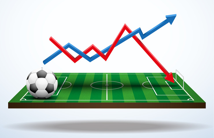 Football Pitch Graphic with Trend Arrows