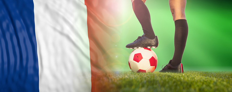 France Flag with Female Footballer