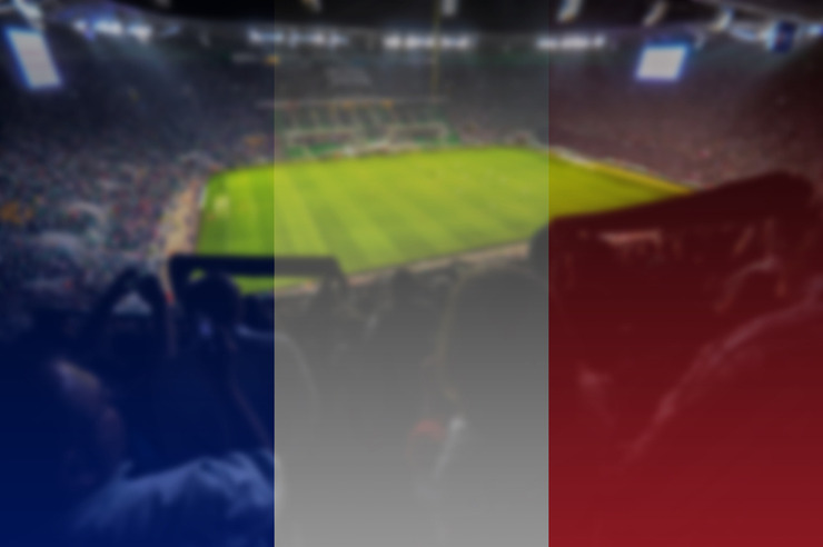 French Flag Overlaid on Football Stadium