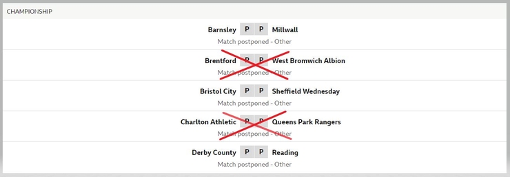 Matches to avoid