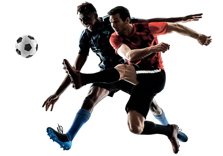Footballers Jostling Dead Heat