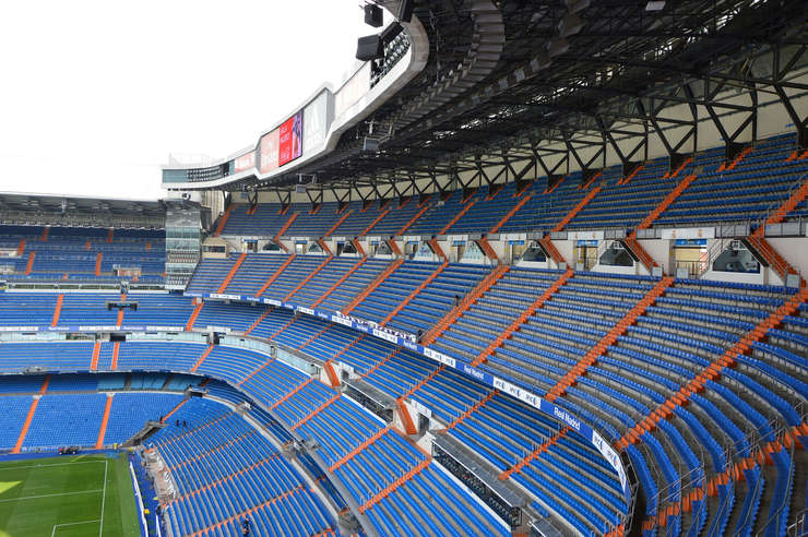 Seating at the Santiago Bernabeu Stadium in Madrid