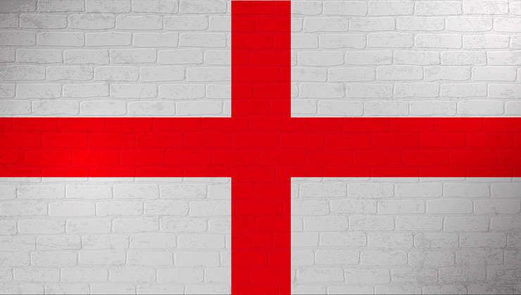 England Flag on Brick Wall