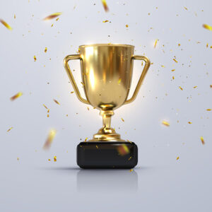 Golden Trophy and Confetti