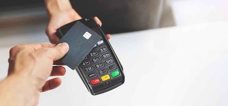 Contactless Payment with Black Bank Card