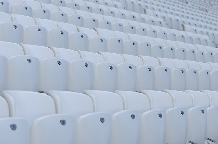 Empty White Stadium Seats