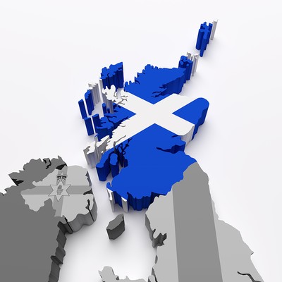 3D Map of Scotland Within UK