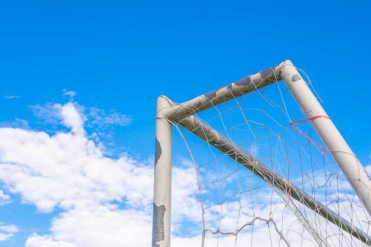 Worn Football Goal