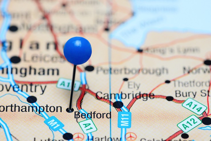 Bedford Pinned on Map