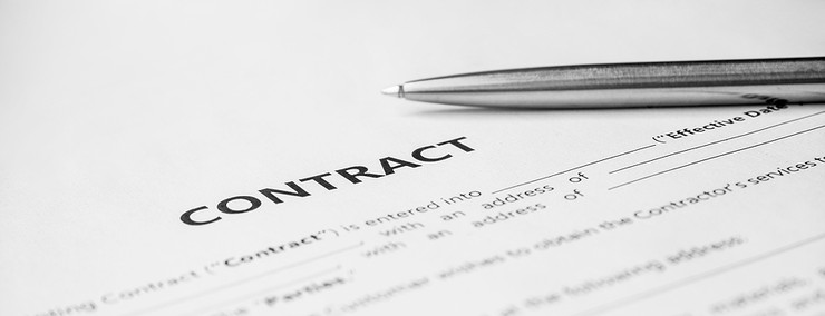 Contract and Silver Pen Close Up