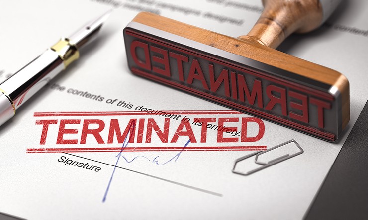 Terminated Stamp on Contract