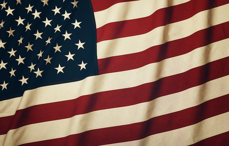 Vintage USA Flag Close Up