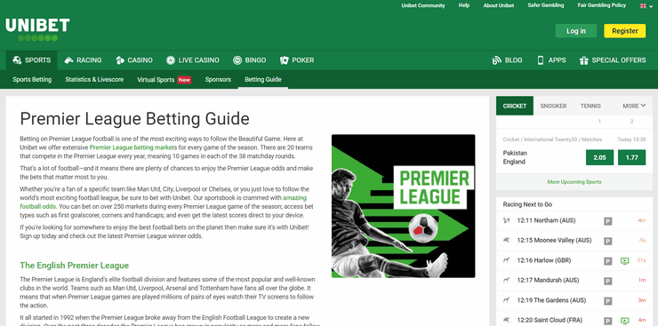 Unibet Premier League Betting Guide