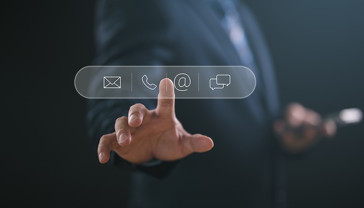 Man In Suit Pressing Contacts Icons