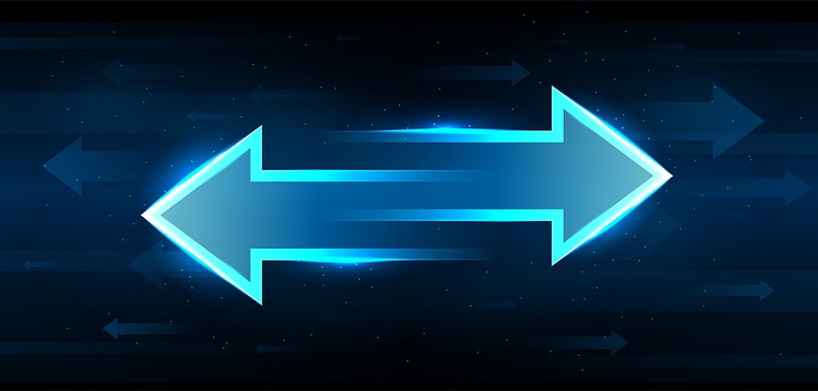 Digital Arrows in Opposite Directions