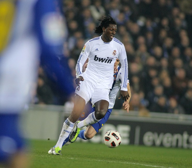 Emmanuel Adebayor Playing for Real Madrid