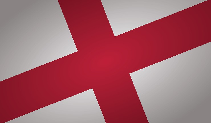 England Flag at Angle