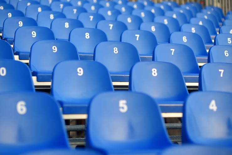 Blue Numbered Stadium Seats