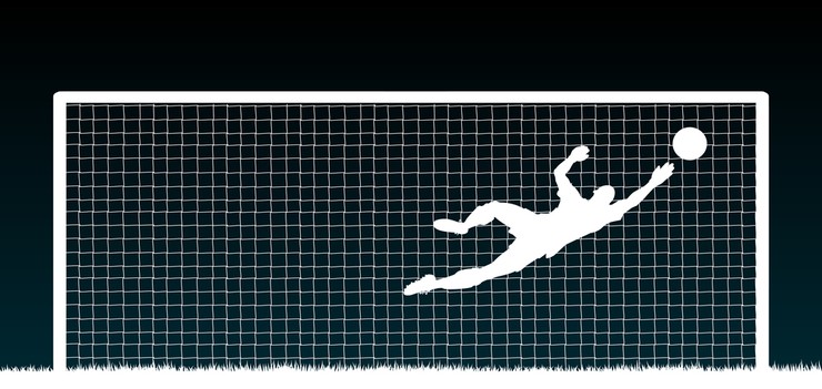 Silhouette of Goalkeeper Making Save