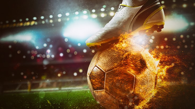 Football Boot on Flaming Ball