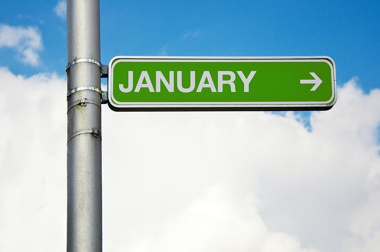 January Green Street Sign