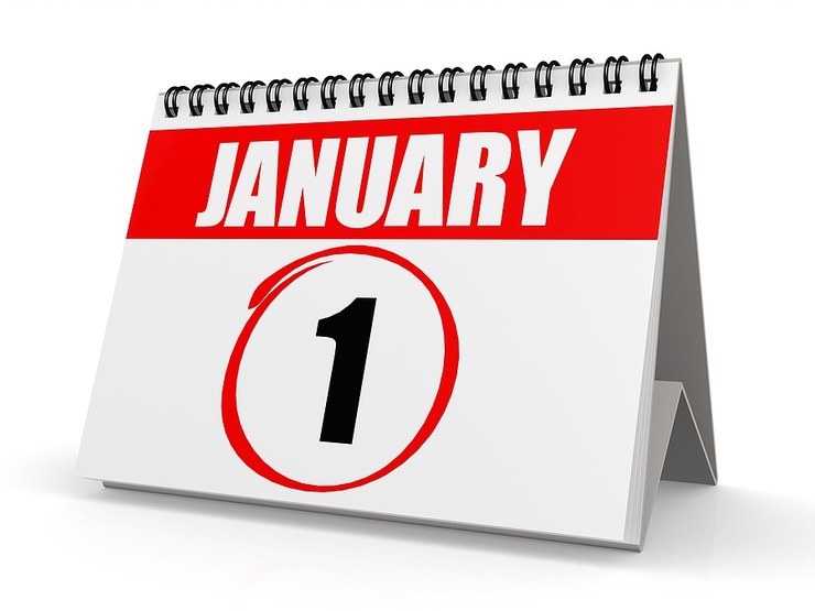 January 1st Desktop Calendar