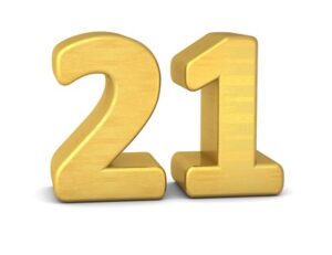 Gold 3D Number 21